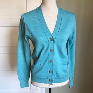 J. Crew Sea Blue Wool Harlow Cardigan Sweater M